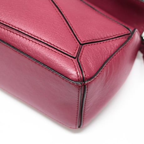 LOEWE Mini Puzzle Bag Leather Wine #75416