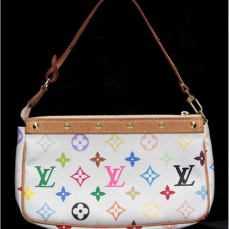 Louis Vuitton x Murakami Pochette Accessory Pouch Monogram Multicolor White M92649 #75467