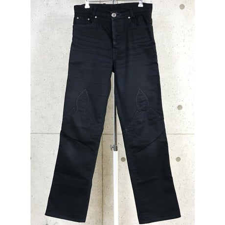 Chrome Hearts Old Horseshoe Fleur knee Denim Jeans Black #103855