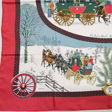HERMES Carre 90 Silk 100% Scarf Stole "The Bull & Mouth Regent's Circus Piccadilly" #76557