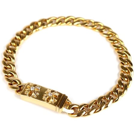 【￥5,699,900】 Chrome Hearts 22K 2CHX Mini ID Bracelet 2P Diamond 31 Links# 103698