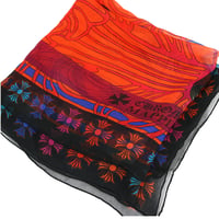 Chrome Hearts Brand-New Maplethorpe Silk Scarf Black Orange #31570