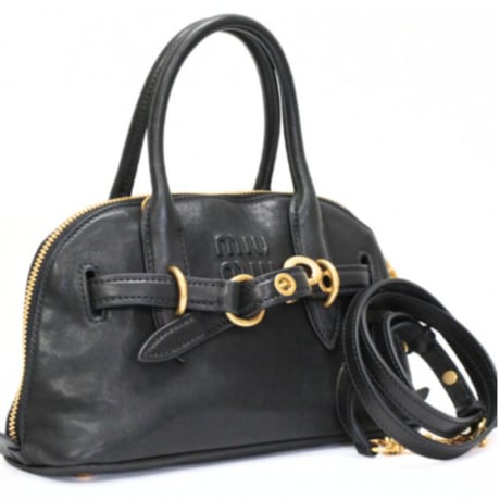 Miu Miu Aventure Satchel Bag Nappa Leather Black #75794