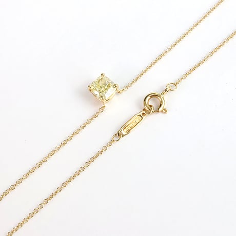 TIFFANY＆CO. Solitaire Pendant Necklace 18K Yellow Gold Diamond #19734