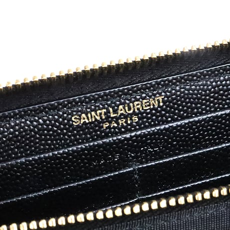 SAINT LAURENT PARIS Cassandra Zip-around Long Wallet Quilted Leather Black #19878