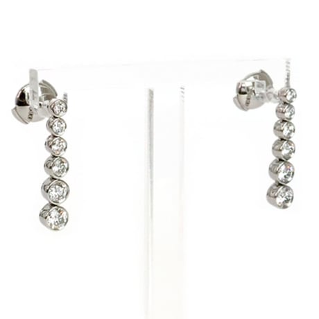 TIFFANY＆CO. Jazz Graduated Drop Earrings Platinum Diamond #19722