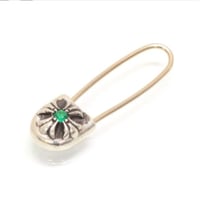 Chrome Hearts 1P Emerald Safety Pin Earring #31892