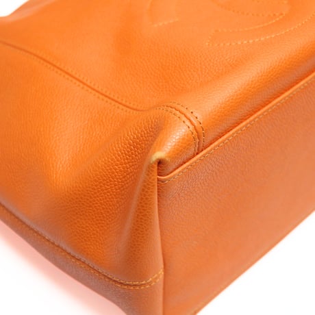 CHANEL CC Logo Tote Bag Caviar Orange ＃75770