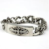 Chrome Hearts Fancy Link Floral Cross ID Bracelet 13 Link #104802
