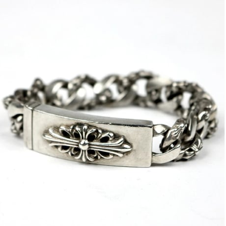 Chrome Hearts Fancy Link Floral Cross ID Bracelet 13 Link #104802