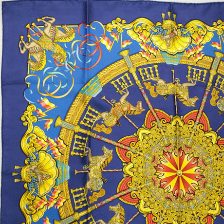 HERMES Carre 90 Silk 100% Scarf Stole "LUNA PARK" #76548