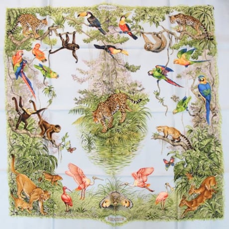HERMES Carre 90 Silk 100% Scarf Stole "EQUATEUR" #76500