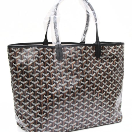 Goyard Brand New Saint Louis PM Tote Bag PVC & Leather Black #31973