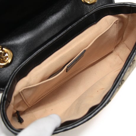 GUCCI Small GG Marmont Flap Bag Quilted GG Canvas Beige #76578