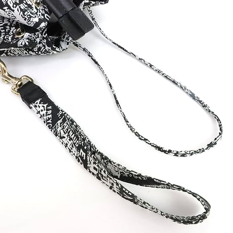 Christian Dior Plan de Paris Drawstring Pouch Nylon Black White #18971