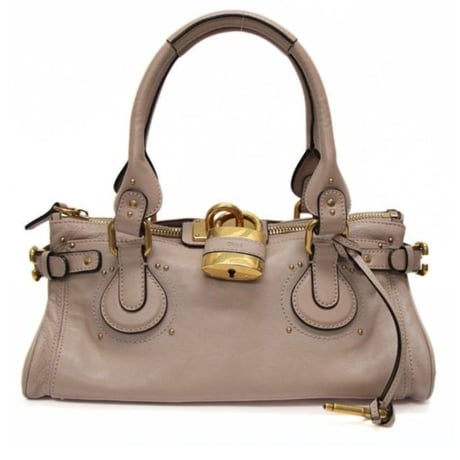 Chloe New Design Paddington Handbag Leather Pink Beige #76700