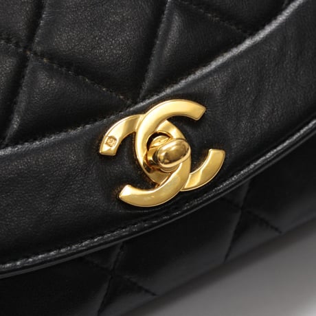CHANEL Diana 22 Small Flap Bag Quilted Lambskin Black ＃75471