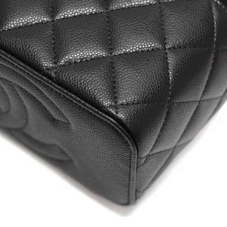 CHANEL Small Vanity Bag with Chain Quilted Caviar Black #76809