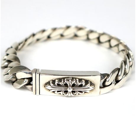 CHROME HEARTS Baby Classic Floral Cross ID Bracelet 20 Links #103713