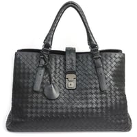 BOTTEGA VENETA Roma Tote Bag Intrecciato Leather Black #19532