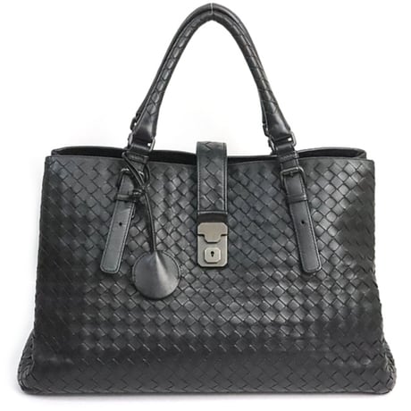BOTTEGA VENETA Roma Tote Bag Intrecciato Leather Black #19532
