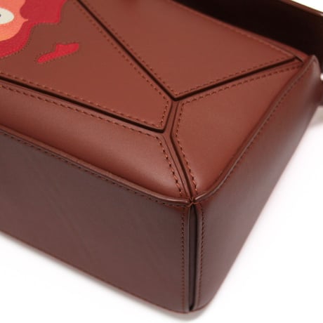 LOEWE x Ghibli Howl's Moving Castle Calcifer Small Puzzle Bag Leather Brown #75802