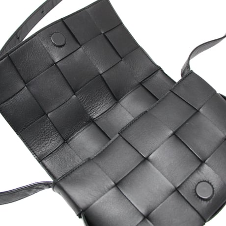 BOTTEGA VENETA Cassette Shoulder Bag Maxi Intrecciato Leather Black #76702