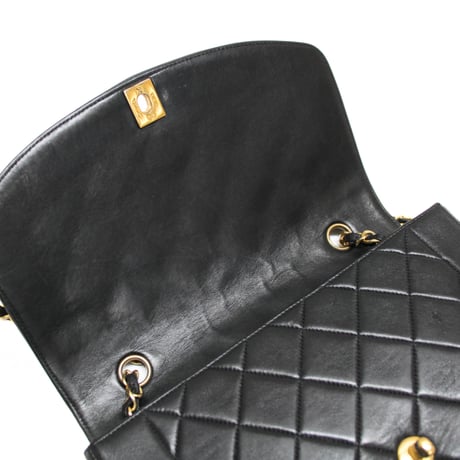 CHANEL Diana 25 Medium Flap Bag Quilted Lambskin Black ＃75618
