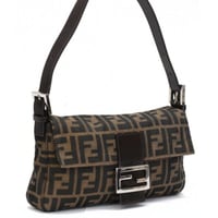 FENDI Mamma Baguette Bag Zucca Canvas ＃75813