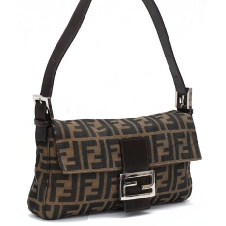 FENDI Mamma Baguette Bag Zucca Canvas ＃75813