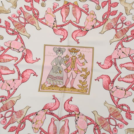 HERMES Carre 90 Silk 100% Scarf Stole "EARLY AMERICA" #76546