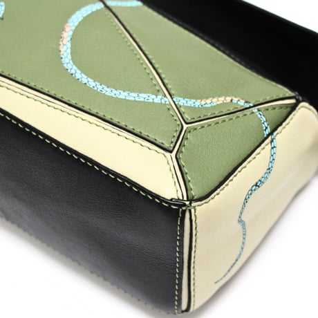 LOEWE x Paula's Ibiza Mini Puzzle Bag Leather Green #75903