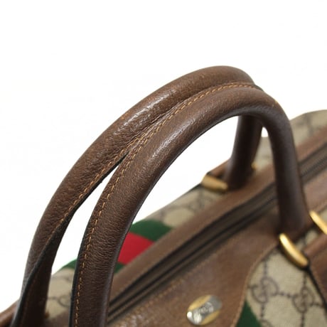 GUCCI Sherry Line Mini Boston Bag GG Canvas Beige Brown #76602