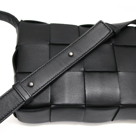 BOTTEGA VENETA Cassette Shoulder Bag Maxi Intrecciato Leather Black #76702