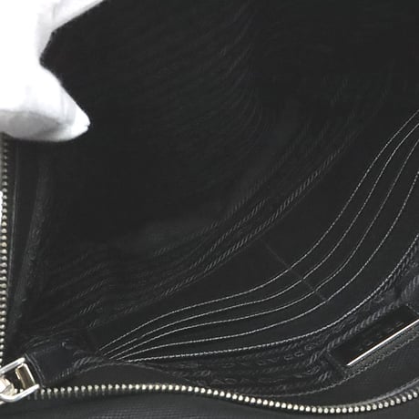 PRADA Clutch Bag Nylon Saffiano Leather Black 2VN089 #19575