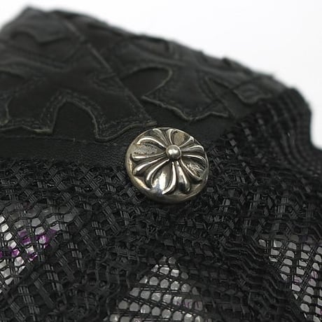 Chrome Hearts Cemetery Cross Leather Patch Mesh Trucker Hat Cap Black #104248