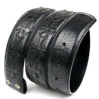 Chrome Hearts 1.5 Cemetery Cross Patch Leather Belt Strap #31804