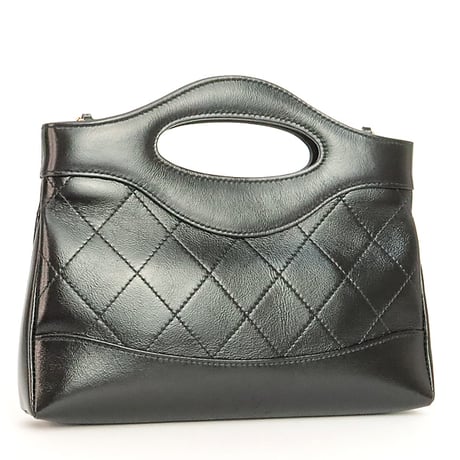 CHANEL 31 Nano Shoulder Bag Quilted Shiny Calfskin Black #20234