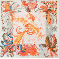 HERMES Carre 90 Silk 100% Scarf Stole "Mythiques Phoenix" #76492