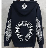 Chrome Hearts Old Horseshoe Floral Cross Zip-Up Hoodie #103916