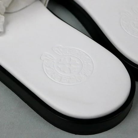 Chrome Hearts Brand-New SLIDE CH Plus Patch Leather Sandals White #103764