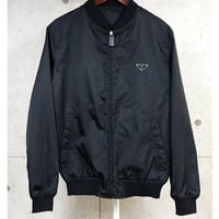 Prada Re-Nylon Bomber Jacket Triangle Logo Black #31638
