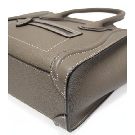 CELINE Nano Luggage Tote Bag Leather Greige #20272