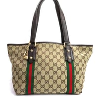 GUCCI Sherry Line Julicoeur Tote Bag GG Canvas Beige #19489