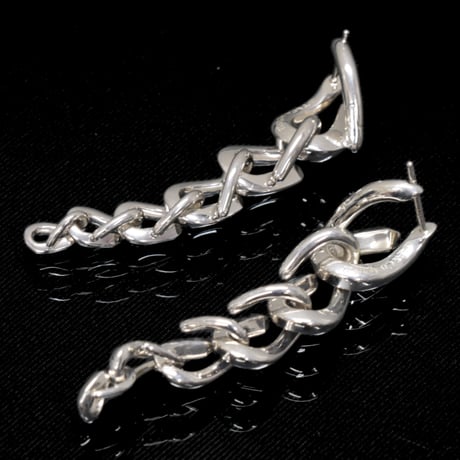 TIFFANY＆Co. Forge Drop Link Pierced Earrings Sterling Silver 925  #75658