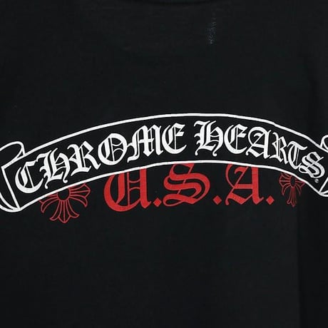Chrome Hearts Scroll Label USA T-Shirt Black #103919