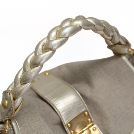 Miu Miu Matelasse Satchel Bag Nappa Canvas Beige #75572