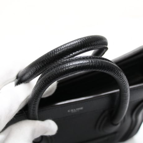 CELINE Nano Luggage Tote Bag Leather Black #75607