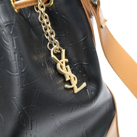 YVES SAINT LAURENT Bucket Shoulder Bag Leather Black #76586