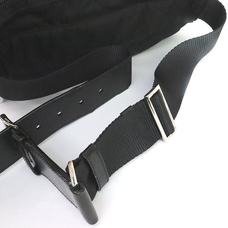 PRADA Triangle Logo Crossbody Bag Nylon Leather Black BM0008 ＃19848